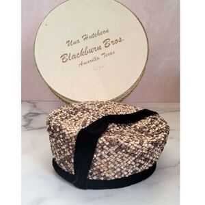 Una Hutcheon Blackburn Bros. Amarillo TX Vintage snake hat & pillbox round hatbo